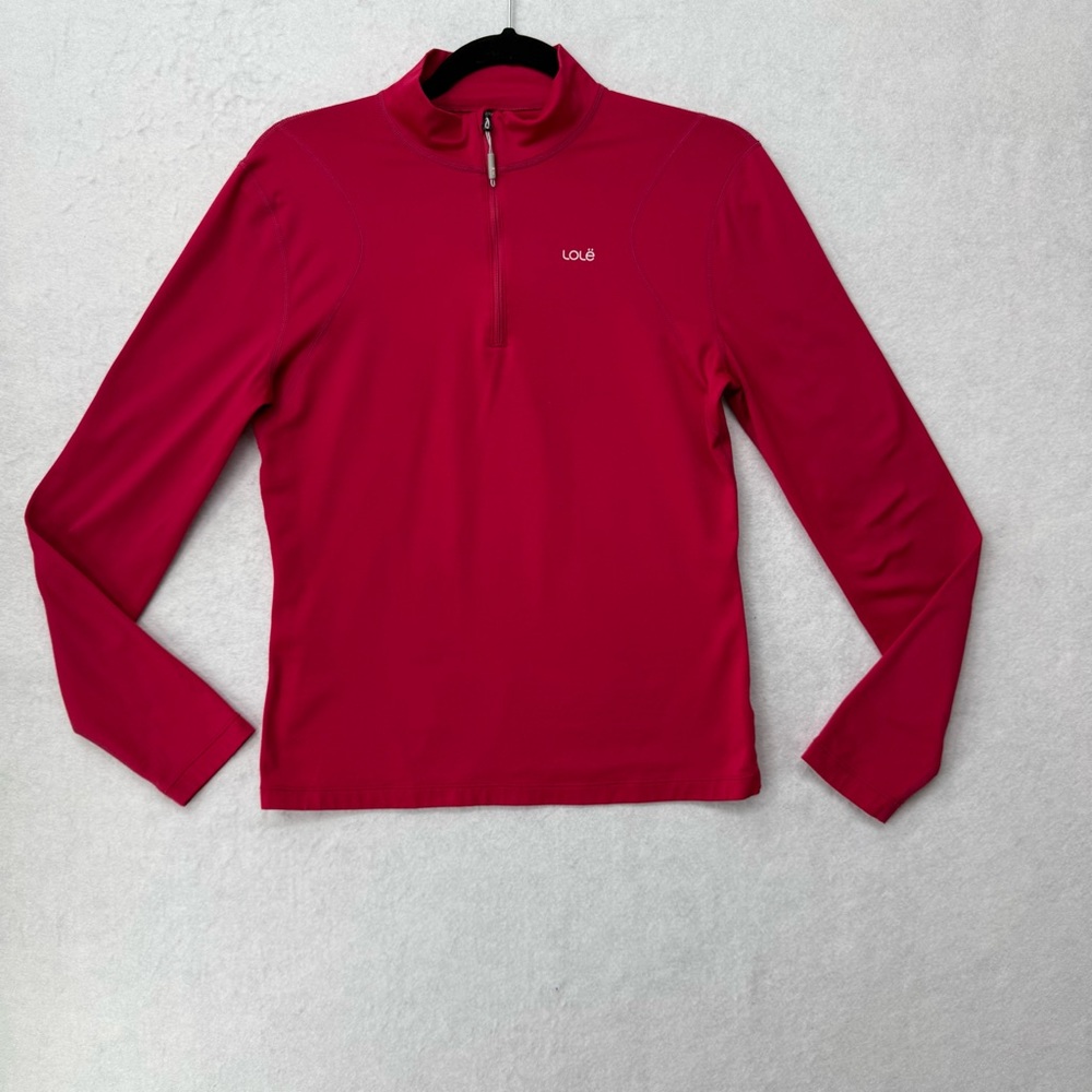 Lolë Quarter Zip Pullover Long Sleeve Hot Pink Small